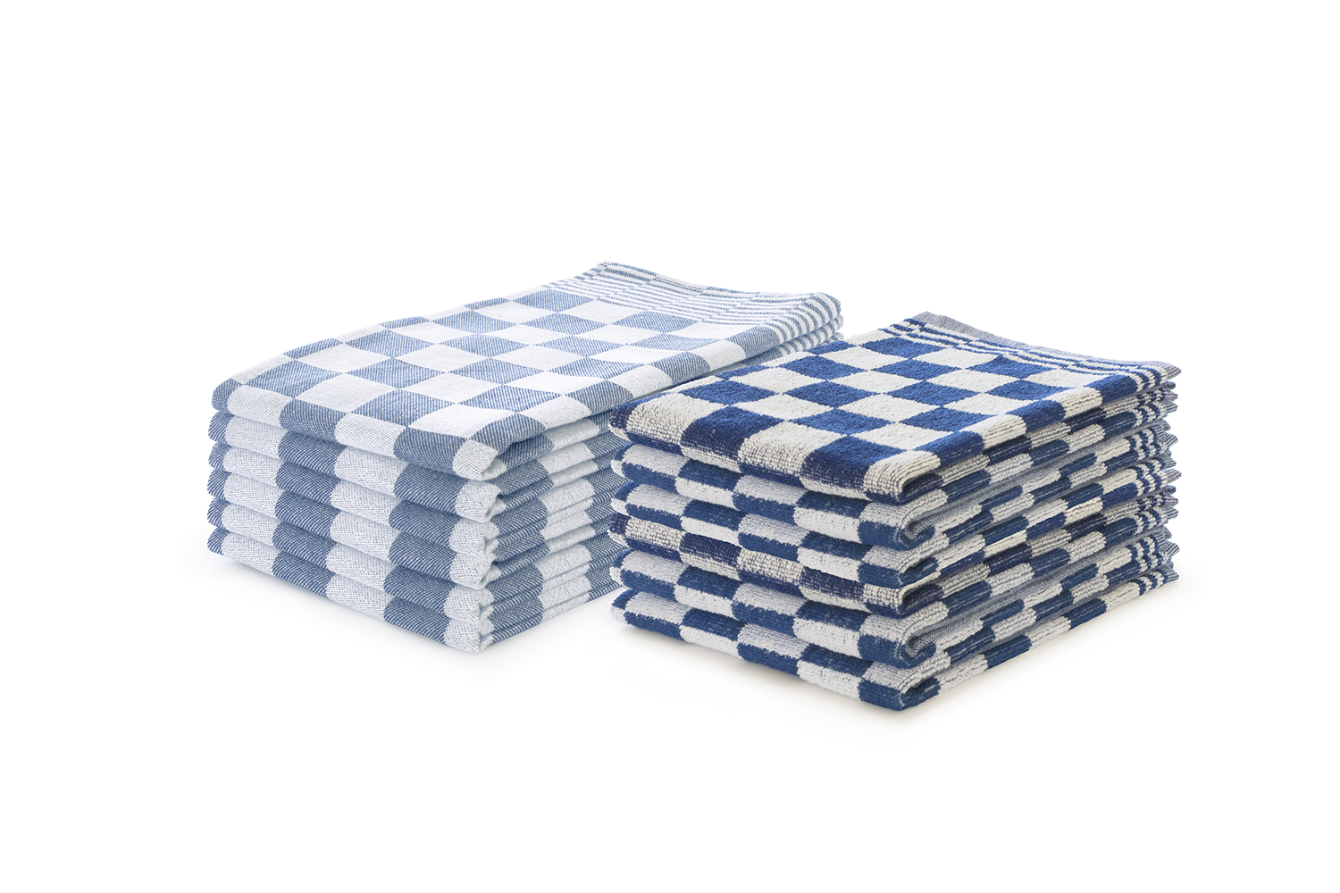 LINNICK Theedoeken & Keukendoeken Set Blok - blauw - set van 12