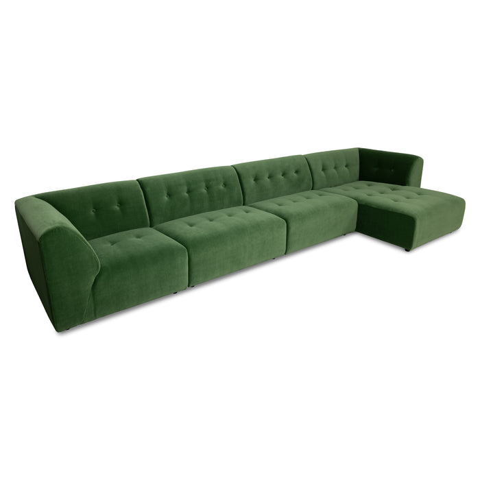 HKliving Vint Bank Element - 1,5-zitsbank Middenstuk - Royal Velvet - Groen