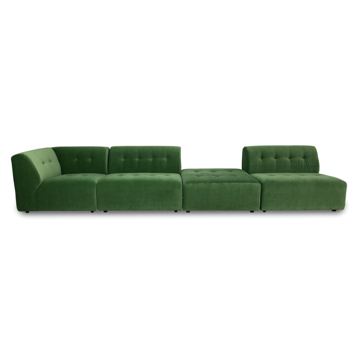 HKliving Vint Bank Element - 1,5-zitsbank Middenstuk - Royal Velvet - Groen