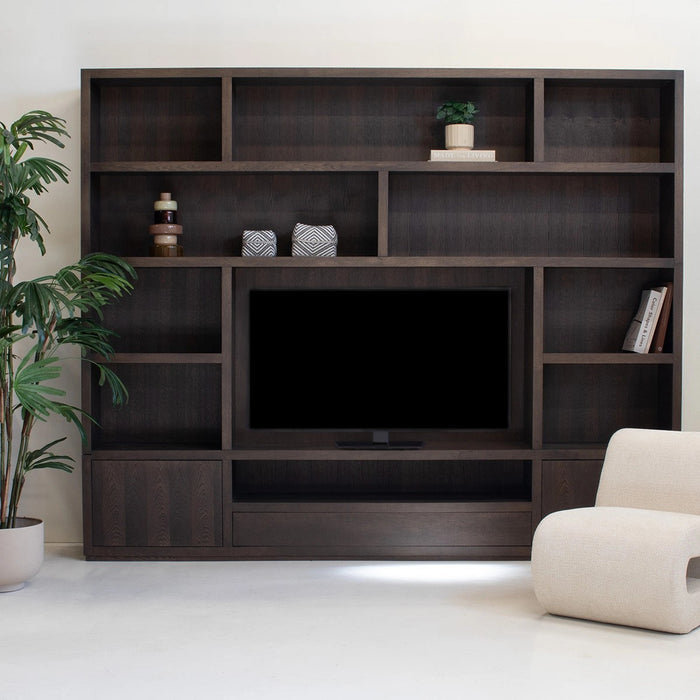 DÉJA Living - Tv-kast Donkerbruin Eikenhout - 280x40x230cm - Laurel