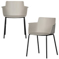 WOOOD Foppe Eetkamerstoelen Outdoor - Pp|Metaal - Mist - Set van 2
