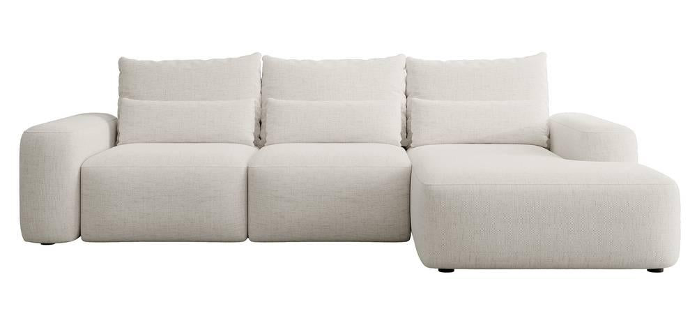 NADUVI Collection Hoekbank met slaapfunctie Calvados rechts chenille