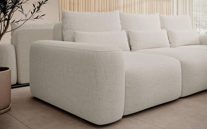 NADUVI Collection Hoekbank met slaapfunctie Calvados rechts chenille