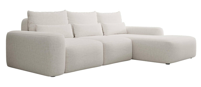 NADUVI Collection Hoekbank met slaapfunctie Calvados rechts chenille