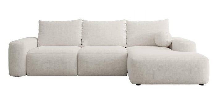 NADUVI Collection Hoekbank met slaapfunctie Calvados rechts chenille