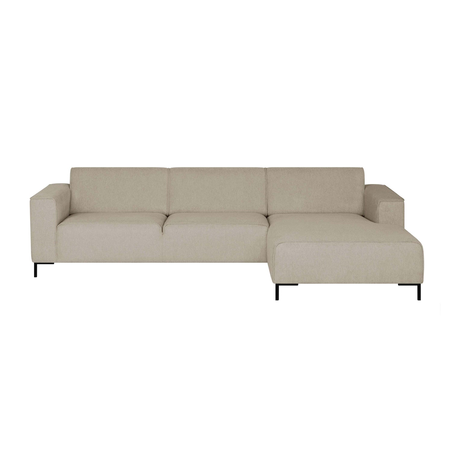 by fonQ Loft Hoekbank met Chaise Longue Rechts - Chenille - Greige