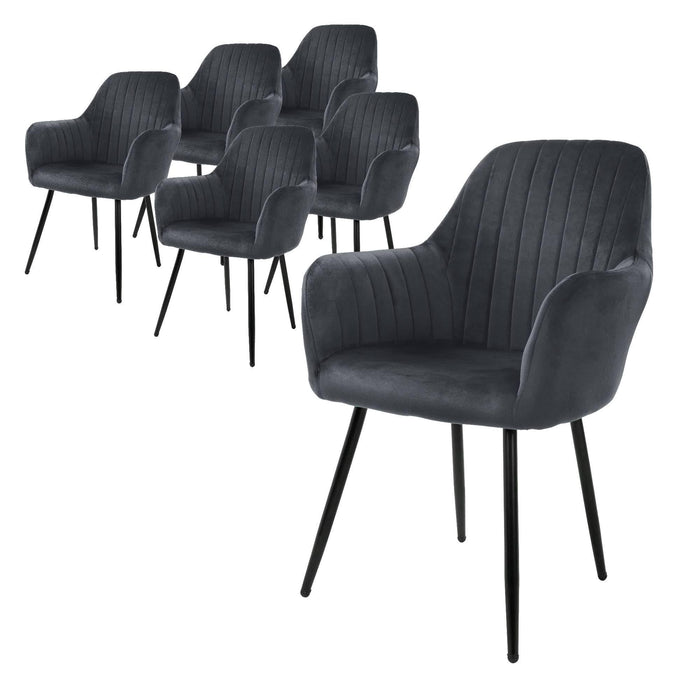 ML-Design Eetkamerstoel Perrin velvet set van 6