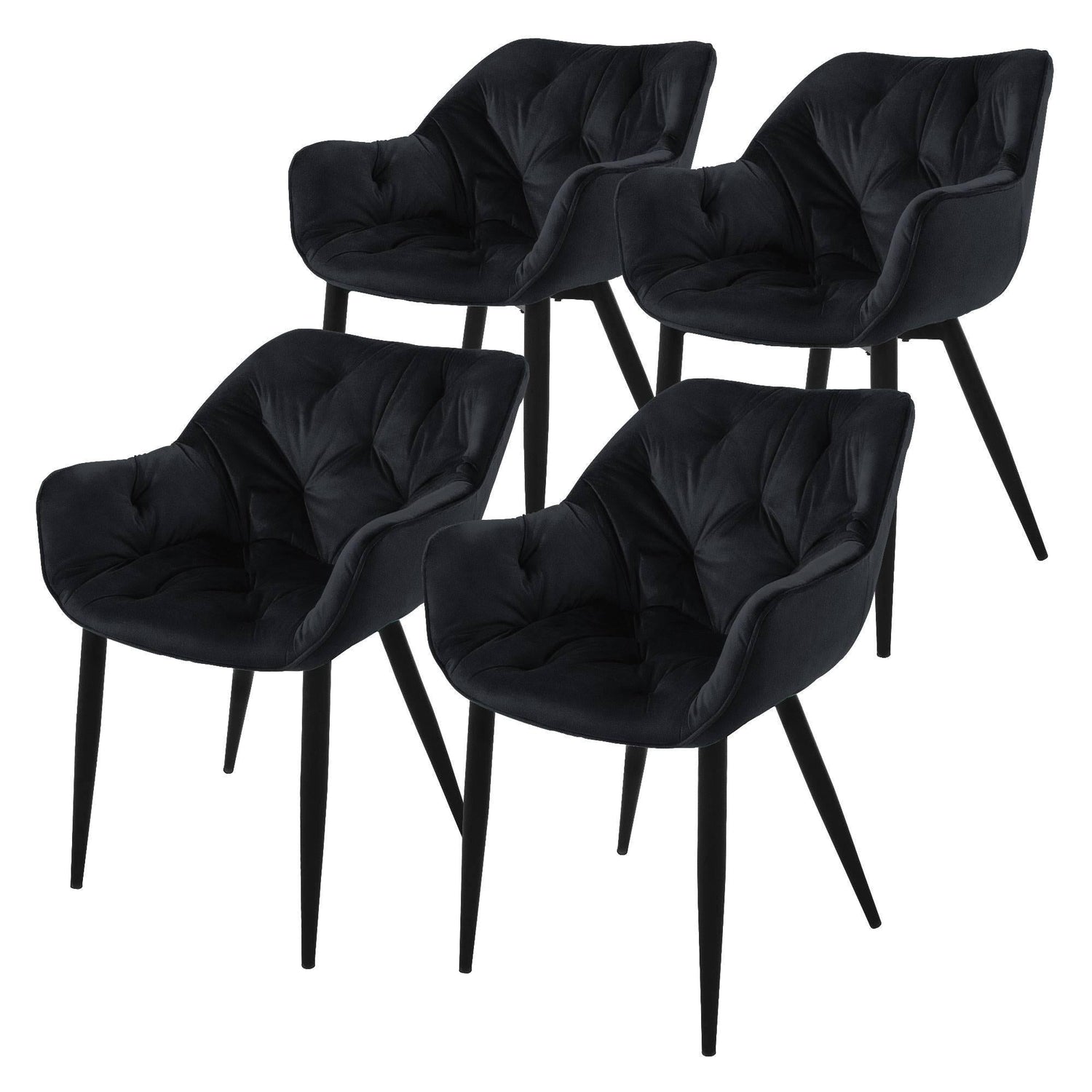 ML-Design Eetkamerstoel Veles velvet set van 4