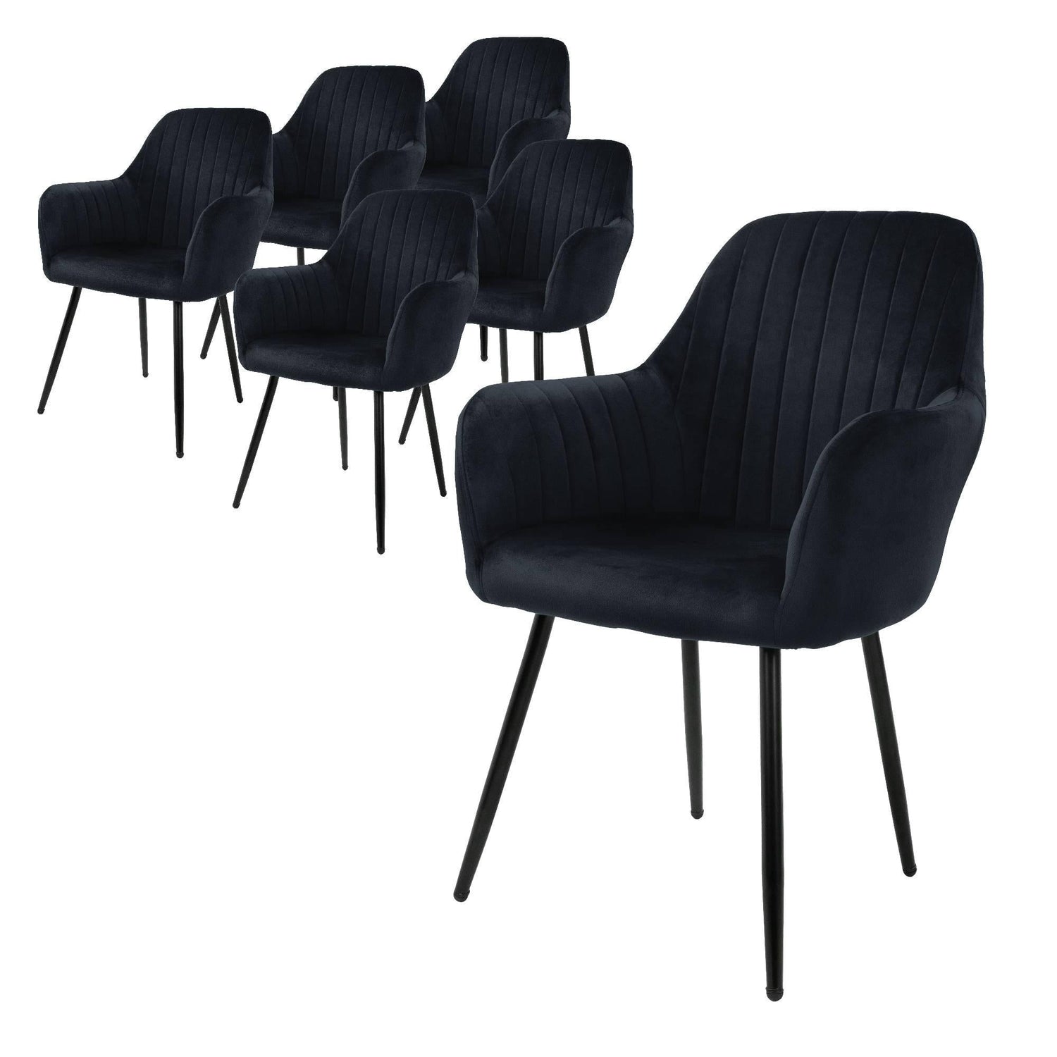 ML-Design Eetkamerstoel Perrin velvet set van 6