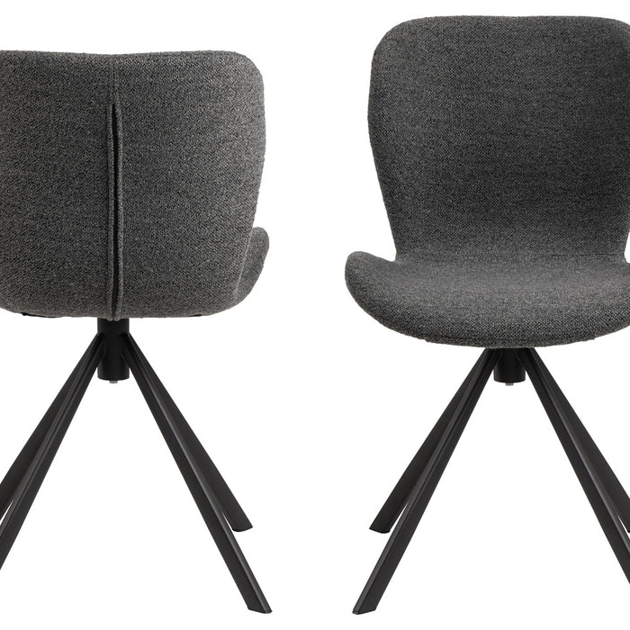 Giga Living - Eetkamerstoel Draaibaar - Antraciet - Zitdiepte 40cm - Set van 2