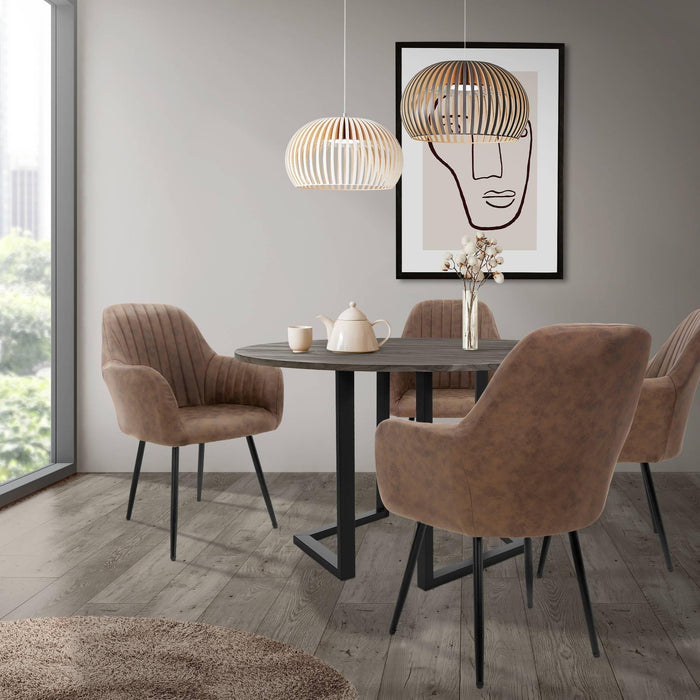 ML-Design Eetkamerstoel Perrin lederlook set van 6