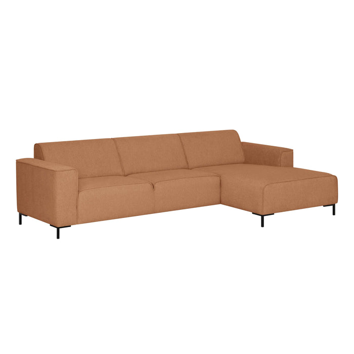 by fonQ Loft Hoekbank met Chaise Longue Rechts - Chenille - Roest