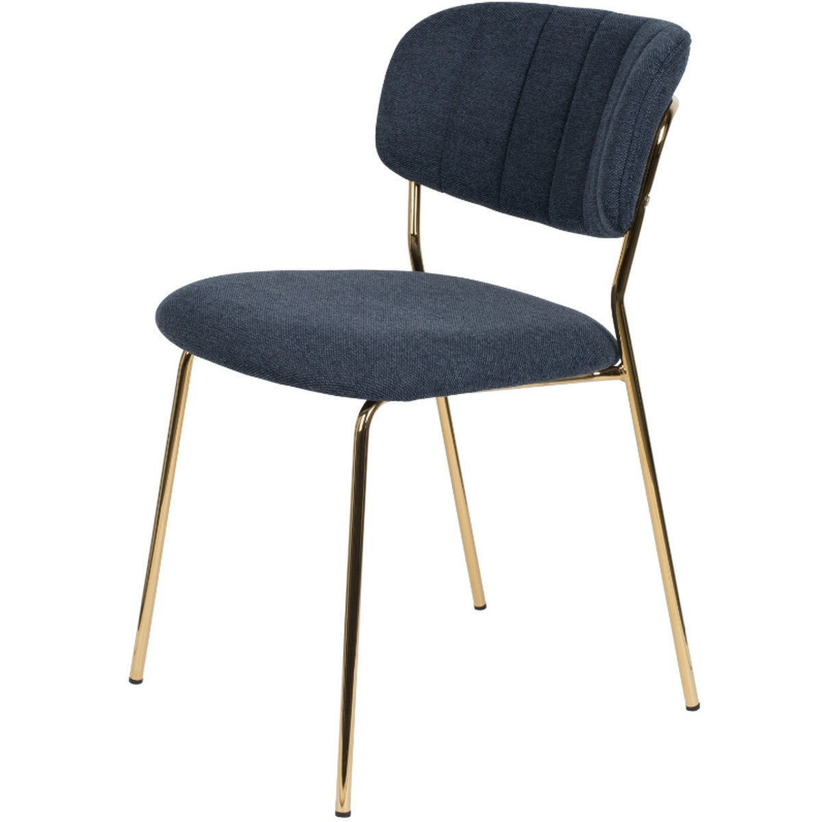 Puur - Viken eetkamerstoel stof donkerblauw - goud onderstel