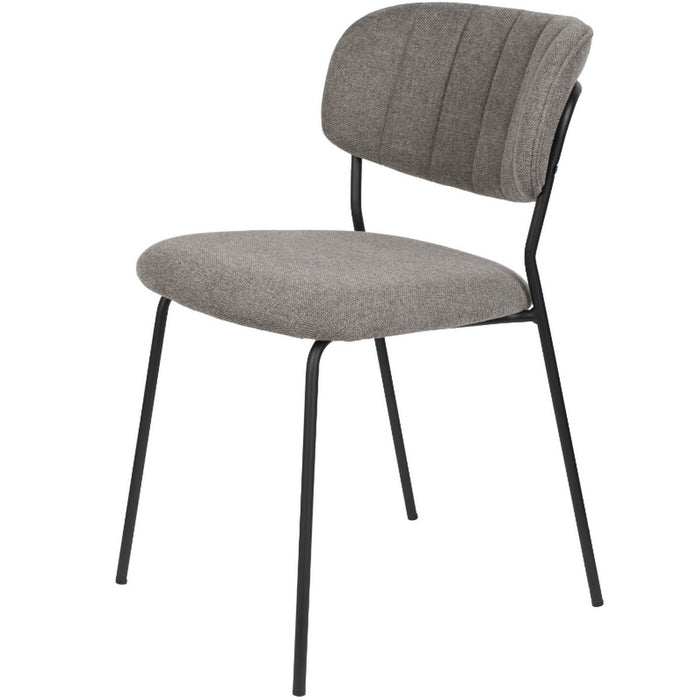 Puur - Viken eetkamerstoel stof grijs - zwart onderstel