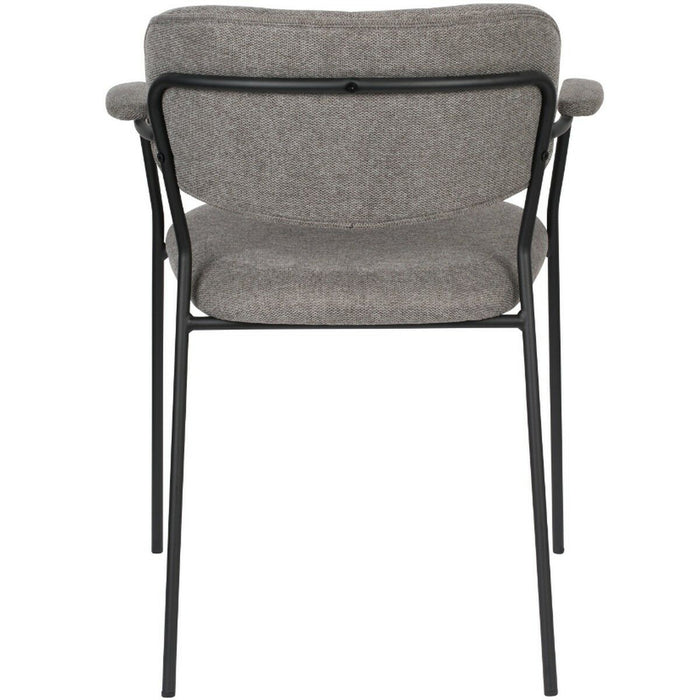 Puur - Viken armstoel stof grijs - zwart onderstel