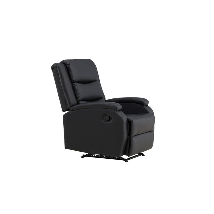 Svea - Pino verstelbare fauteuil - lederlook - zwart
