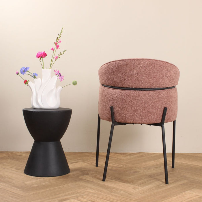 DS4U Mira eetkamerstoel bouclé - roestbruin