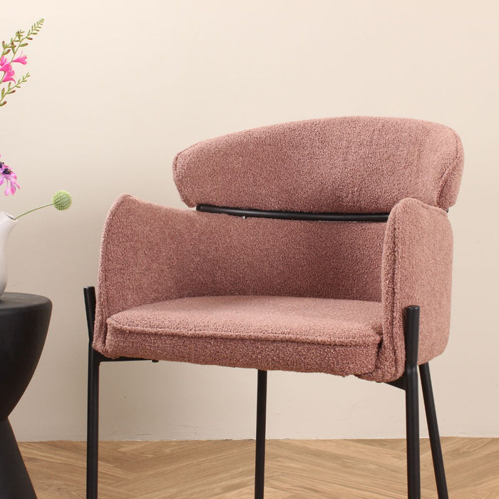 DS4U Mira eetkamerstoel bouclé - roestbruin