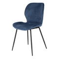 Giga Meubel - Eetkamerstoel Velvet Blauw - Ronde Buis - Set van 4
