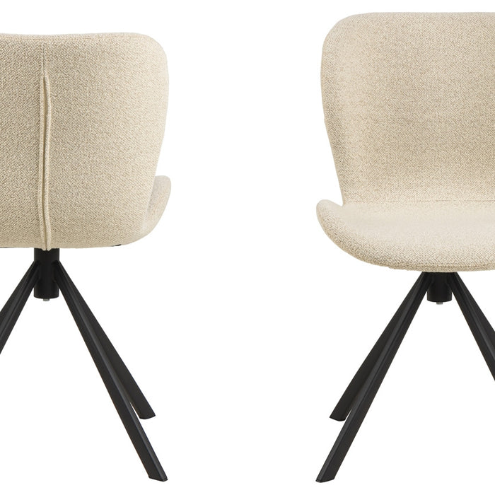 Giga Living - Eetkamerstoel Draaibaar - Beige - Zitdiepte 40cm - Set van 2