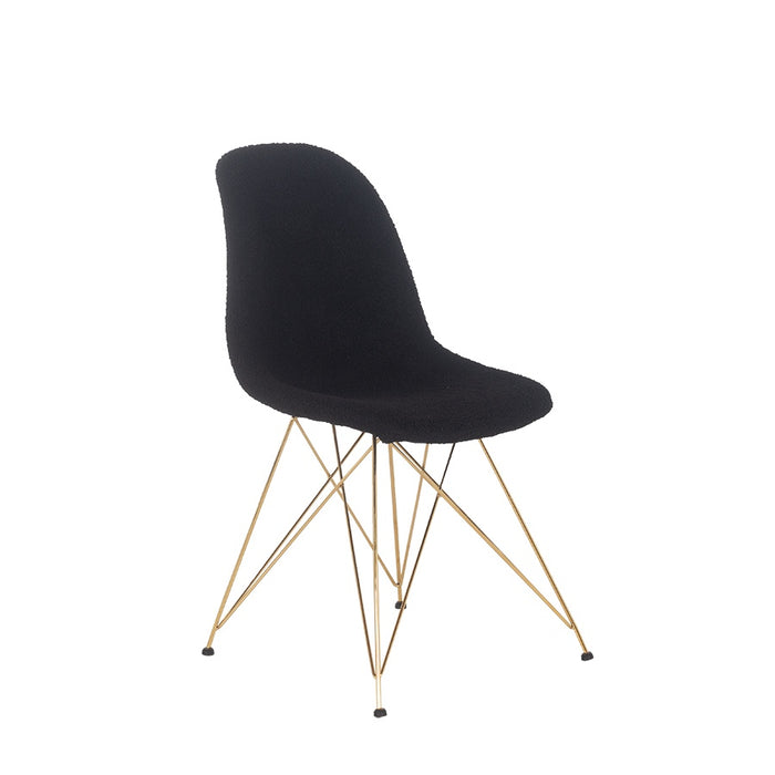Giga Meubel - Luxe Set Stoelen - Teddy Zwart - Metalen Poten - Jamie