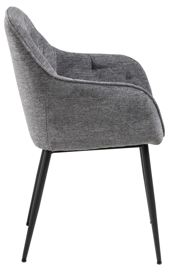 Giga Living - Eetkamerstoel - Antraciet - Stof - Zithoogte 47cm - Zion - Set van 2