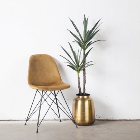 Giga Meubel Stoel Velvet Geel - Set Van 2 - 44x45x82.5cm