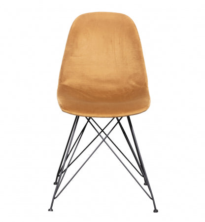 Giga Meubel Stoel Velvet Geel - Set Van 2 - 44x45x82.5cm