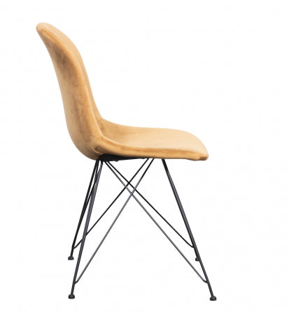 Giga Meubel Stoel Velvet Geel - Set Van 2 - 44x45x82.5cm