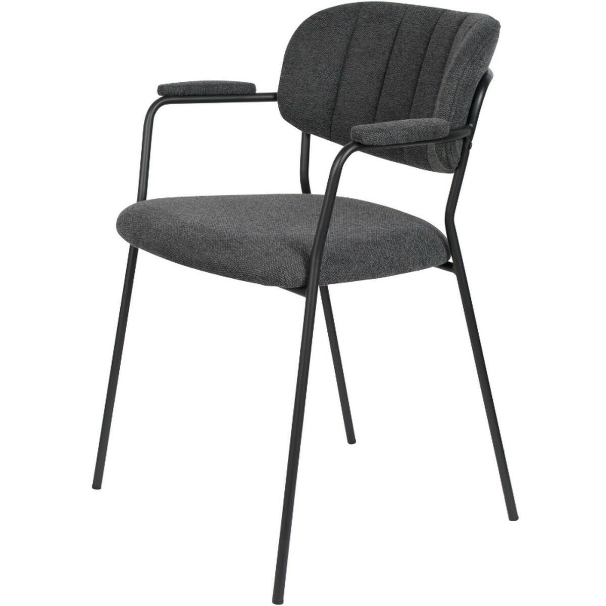Puur - Viken armstoel stof grijs - zwart onderstel