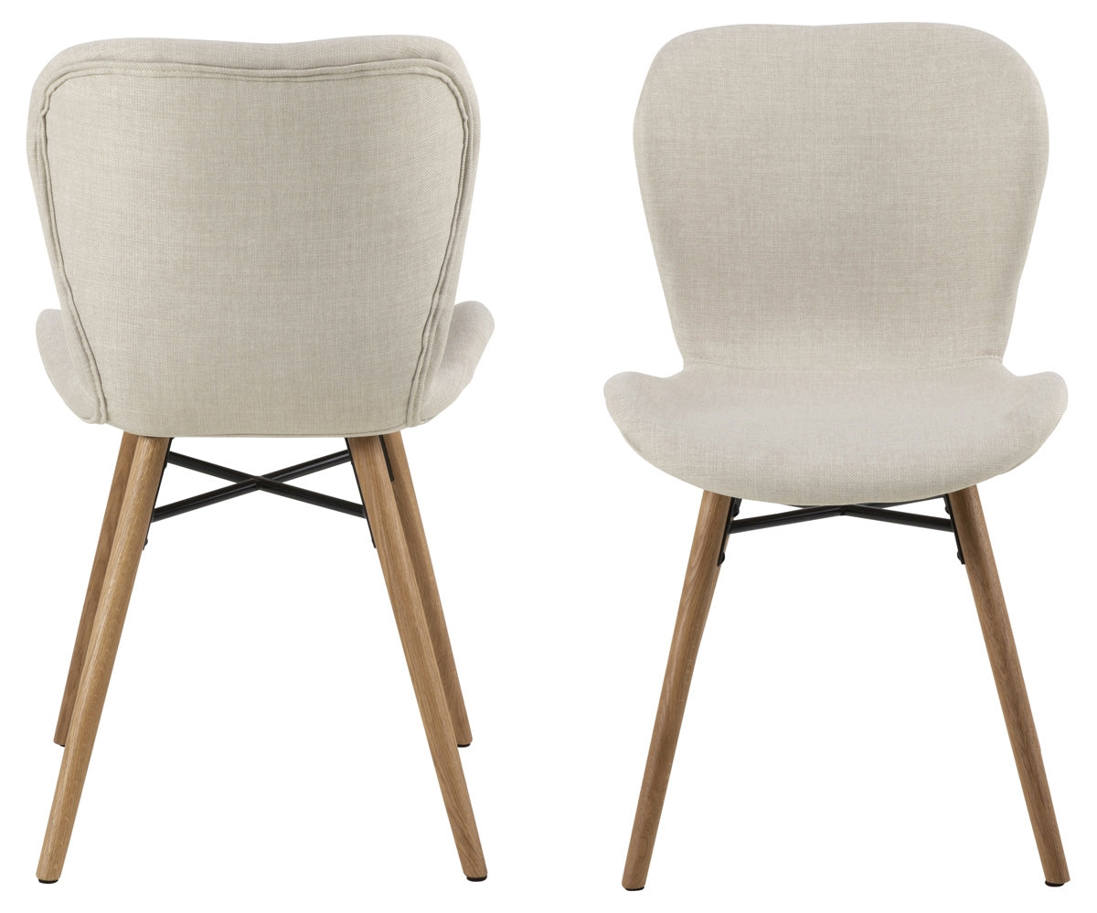 Giga Living - Eetkamerstoel Stof Zandkleur - Zithoogte 46,5cm