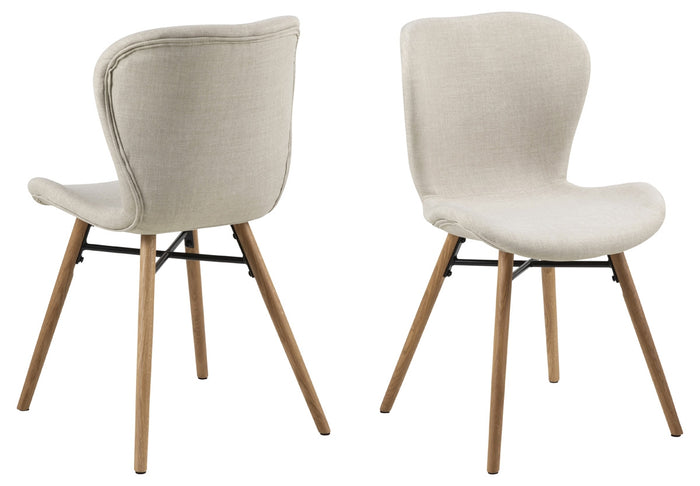 Giga Living - Eetkamerstoel Stof Zandkleur - Zithoogte 46,5cm