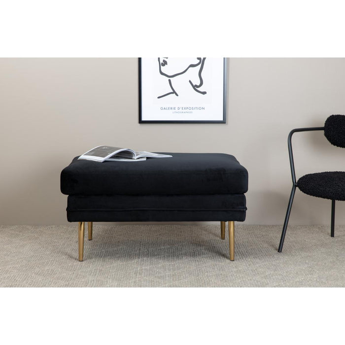 Svea - Tess hocker - velvet - zwart