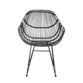 Giga Meubel - Eetkamerstoel Zwart Rotan - 66x64x91cm - Sava