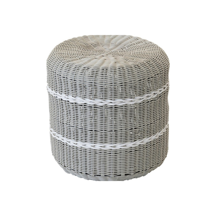 Lesli Living Saigon poef wicker ø41x40cm - grijs