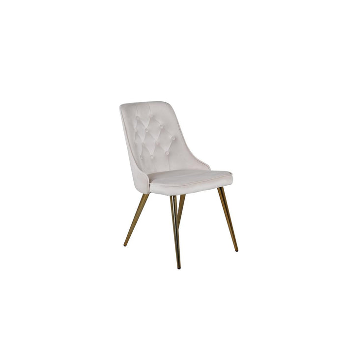 Svea - Zelano eetkamerstoel - gouden poot - velvet - beige
