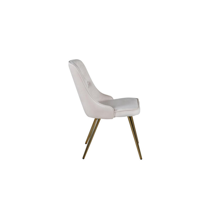 Svea - Zelano eetkamerstoel - gouden poot - velvet - beige