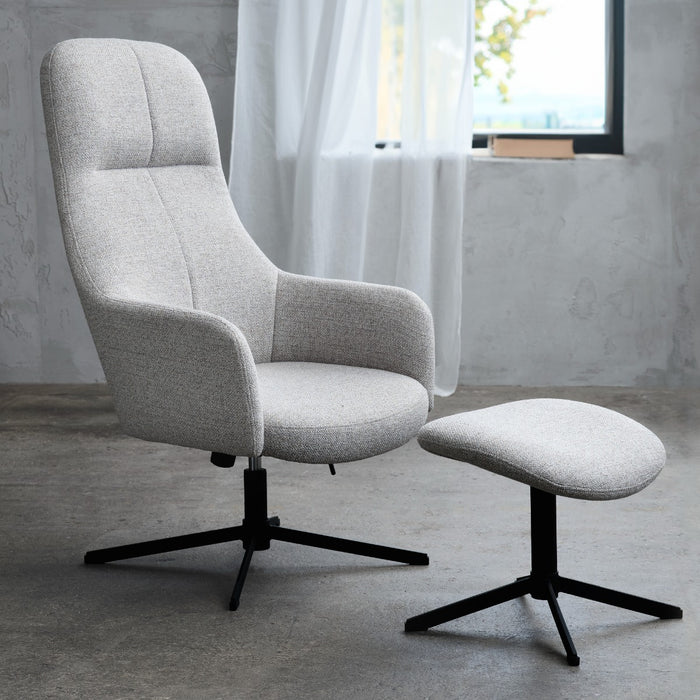 Nordic Home - Manning fauteuil met hocker - natural