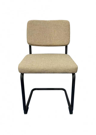 Giga Meubel - Stoel Taupe Bouclé - Metaal - 55.5x49x85.5cm - Liz