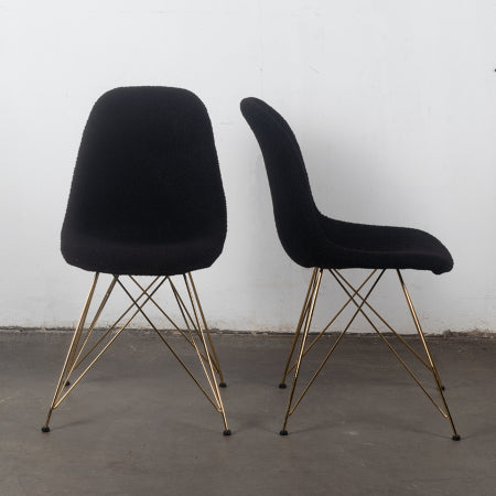 Giga Meubel - Luxe Set Stoelen - Teddy Zwart - Metalen Poten - Jamie