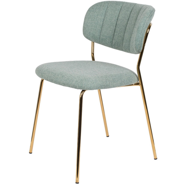 Puur - Viken eetkamerstoel stof lichtgroen - goud onderstel