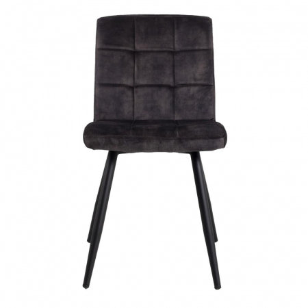 Giga Meubel - Stoel Fanny Velvet Grijs (set van 2)  - Velvet|Metaal