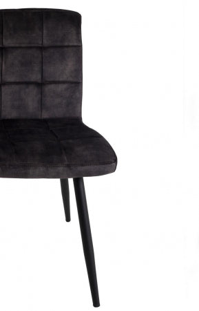 Giga Meubel - Stoel Fanny Velvet Grijs (set van 2)  - Velvet|Metaal