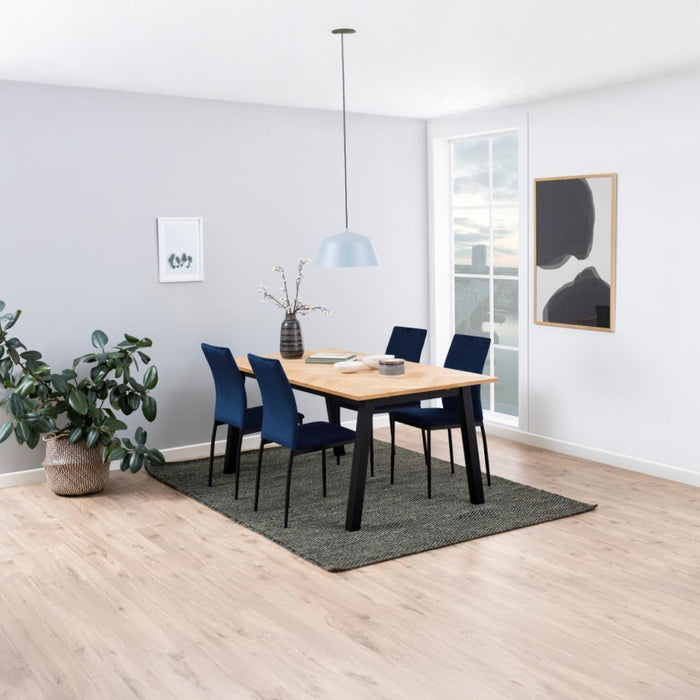 Giga Living - Eetkamerstoel - Donkerblauw - Grondal - Set van 4