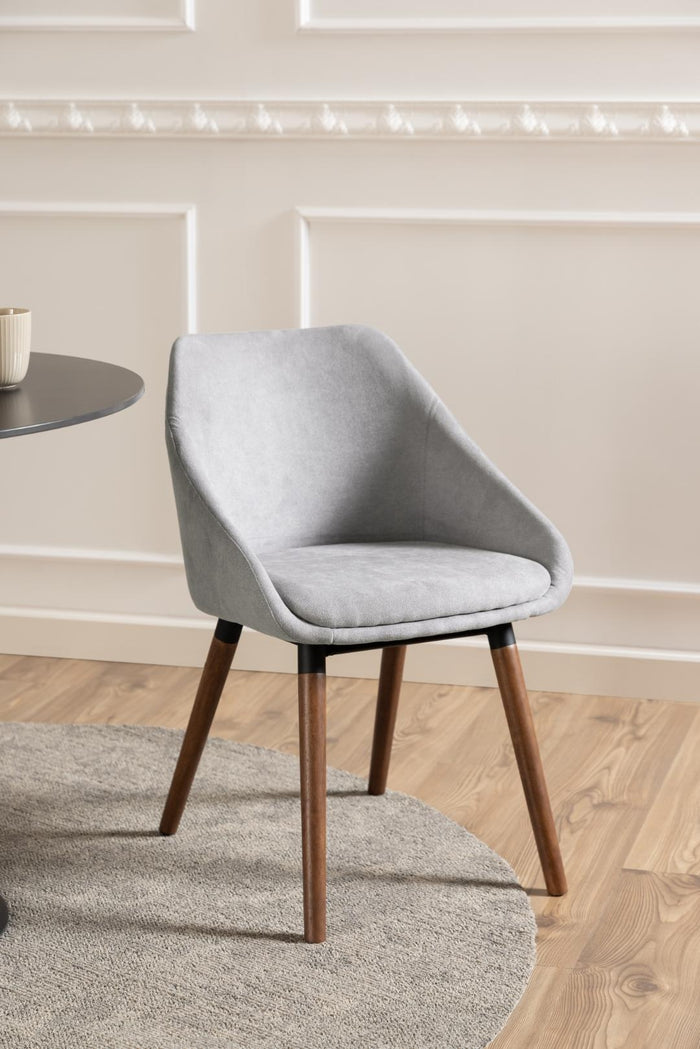 Giga Living - Eetkamerstoel Met Armleuning Lhen Lichtgrijs