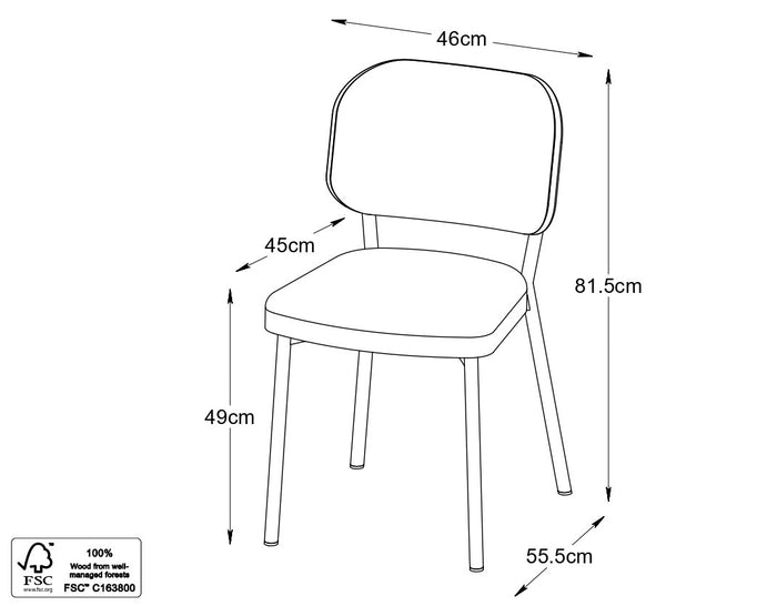Hygge Interiors Fowler Donkergrijs Eetkamerstoel set van 2