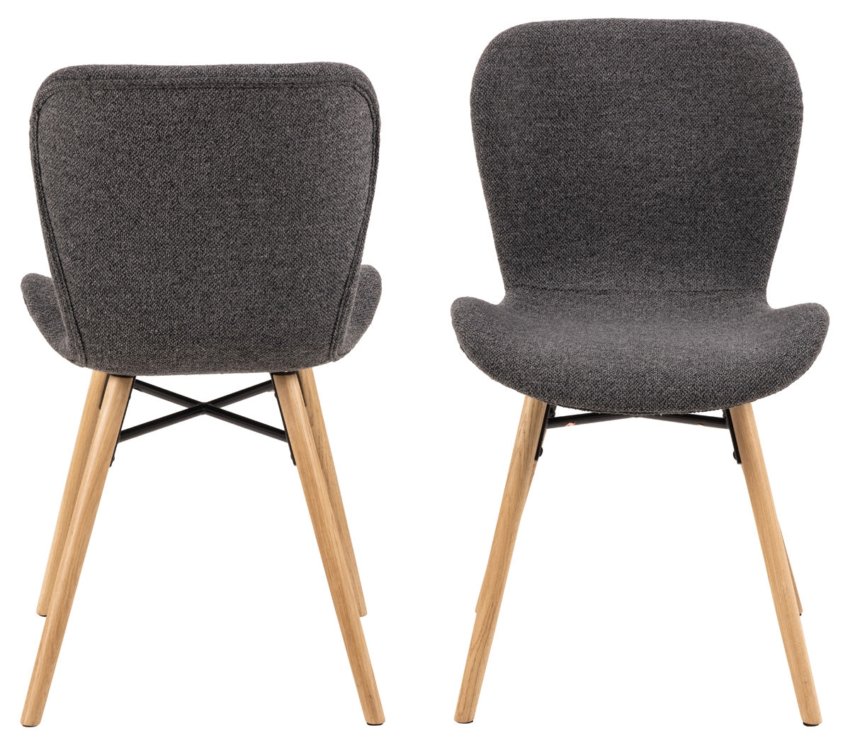 Giga Living - Eetkamerstoel Stof Antraciet - Zaria - Set van 2