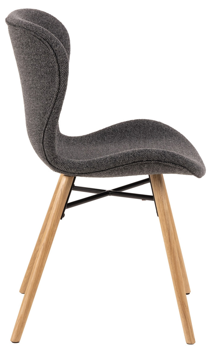 Giga Living - Eetkamerstoel Stof Antraciet - Zaria - Set van 2