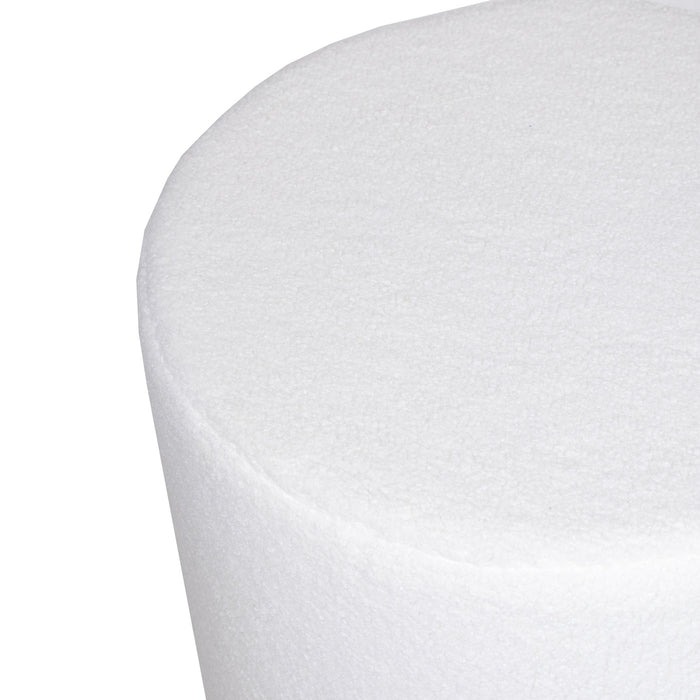 Giga Meubel - Teddy Poef Wit - Met Gouden Onderstel - Poef Quinty