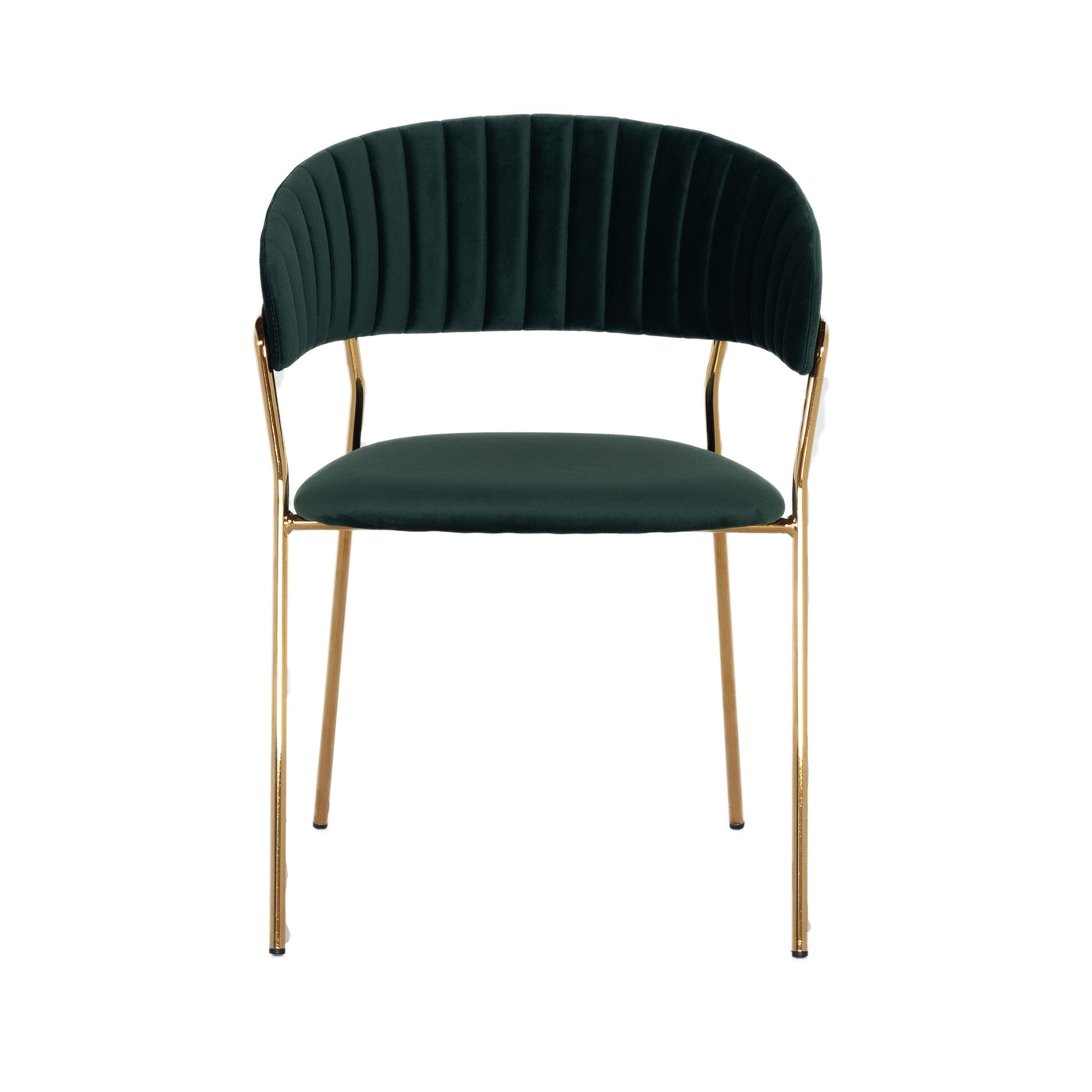 Giga Meubel - Stoel Velvet Groen - Goud Metaal - 57x52x75 - Turin luxe
